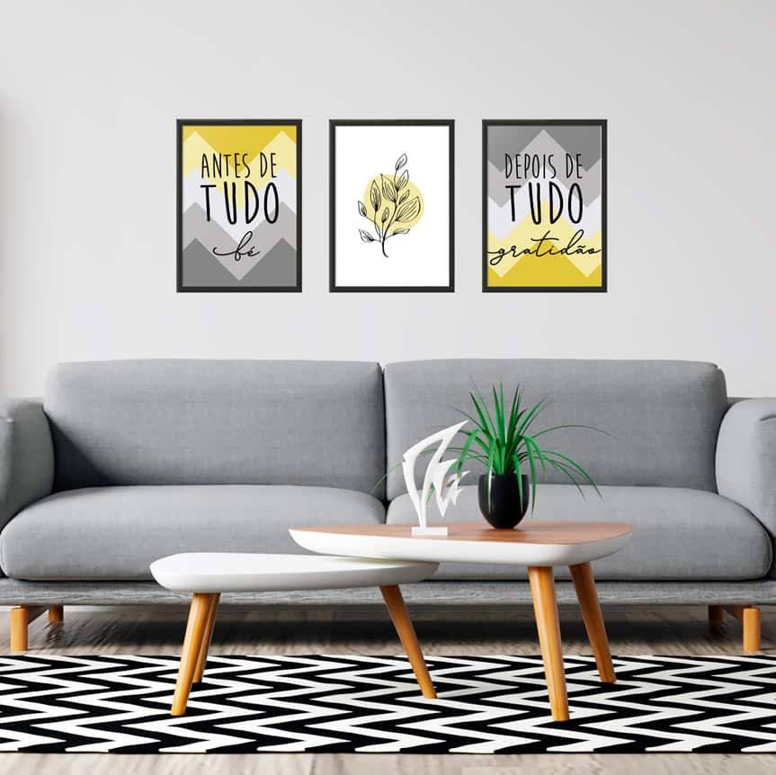Kit Quadros Decorativos Antes de tudo fé - vista aproximada da impressão