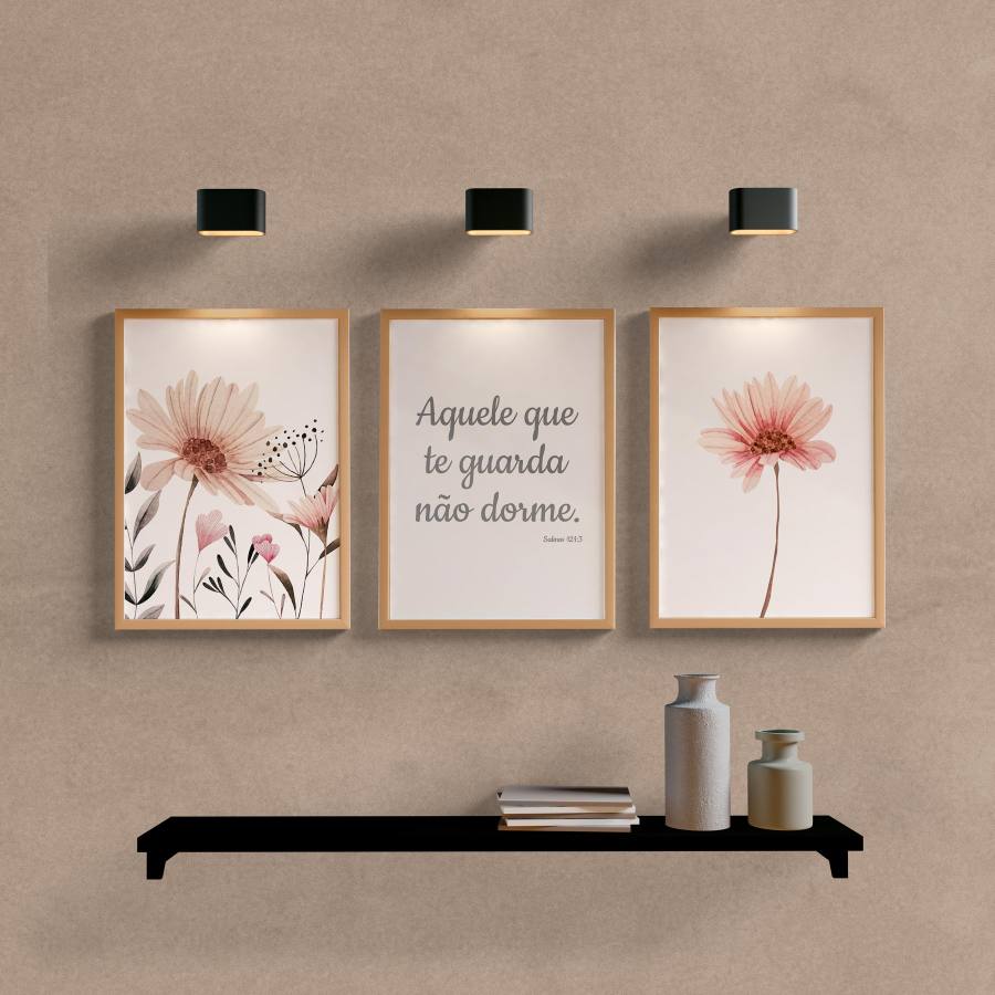 Kit Quadros Decorativos Aquele que te Guarda - vista aproximada da impressão