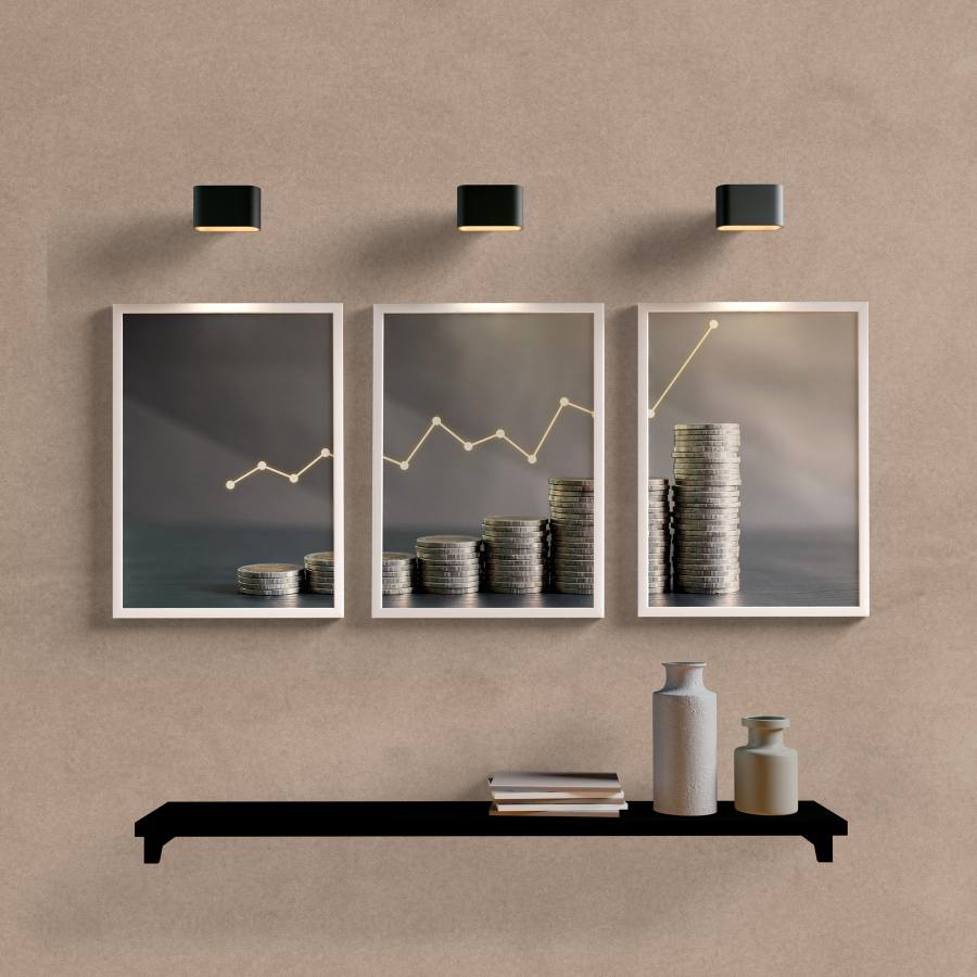 Kit Quadros Decorativos Contabilidade - detalhe da moldura e acabamento