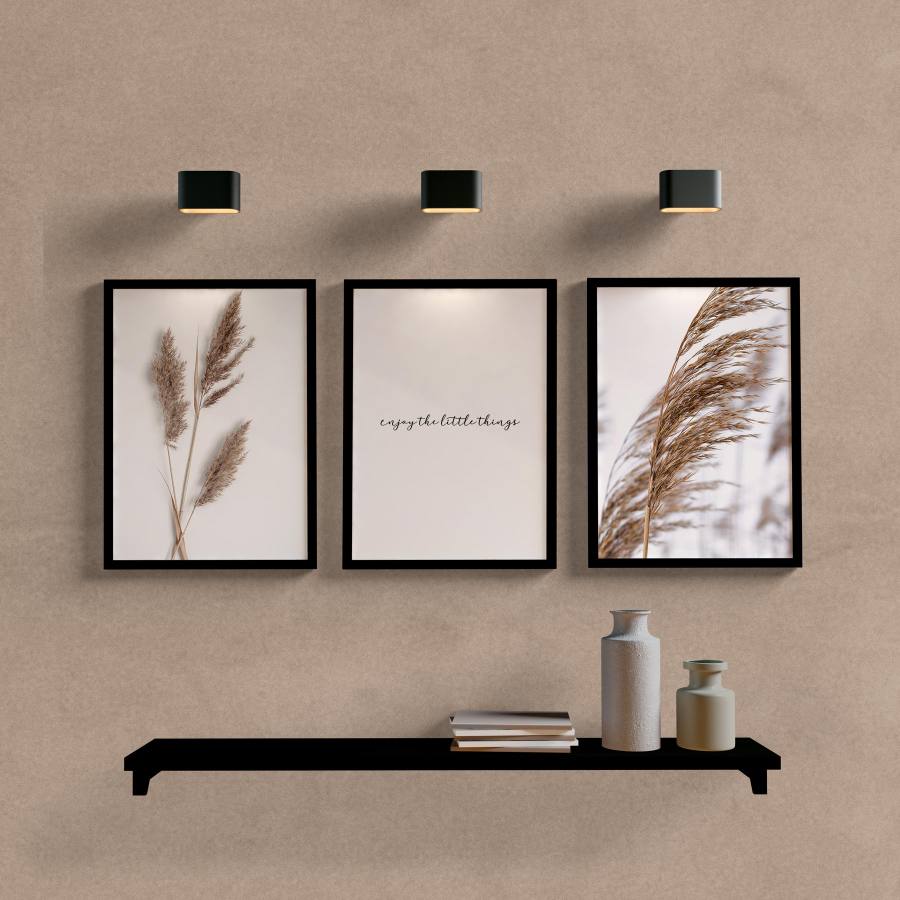 Kit Quadros Decorativos Enjoy The Little Things - quadro decorativo em ambiente decorado