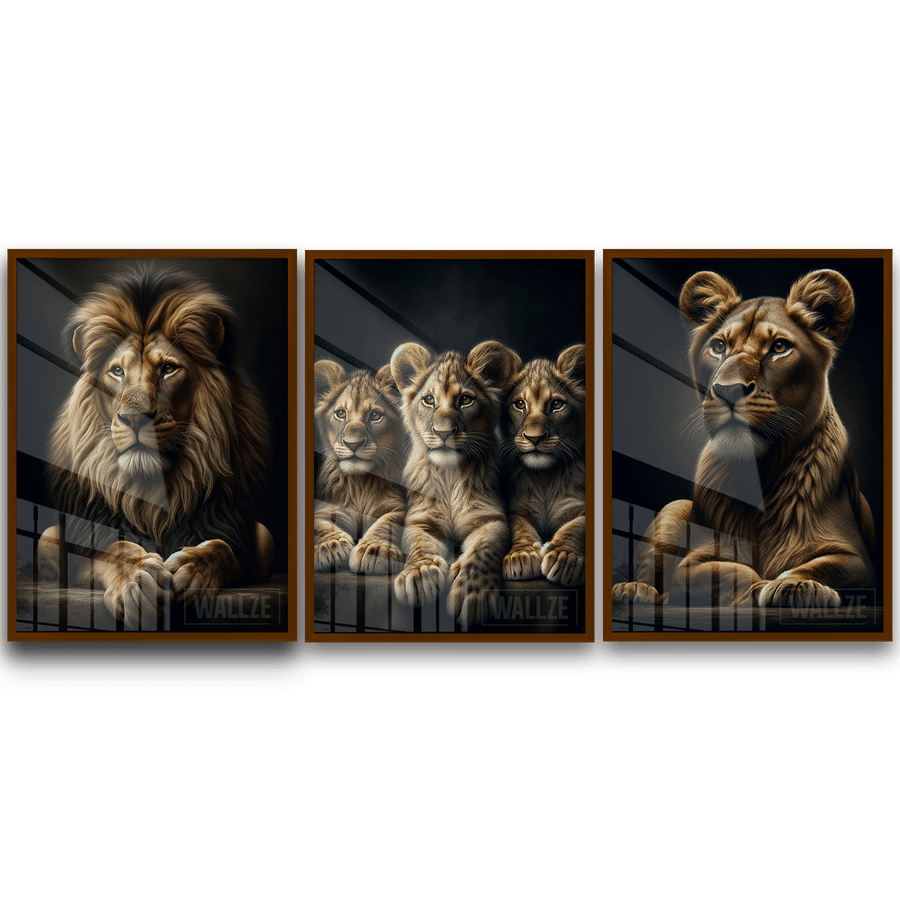 Kit Quadros Decorativos Família de Leões - imagem 9