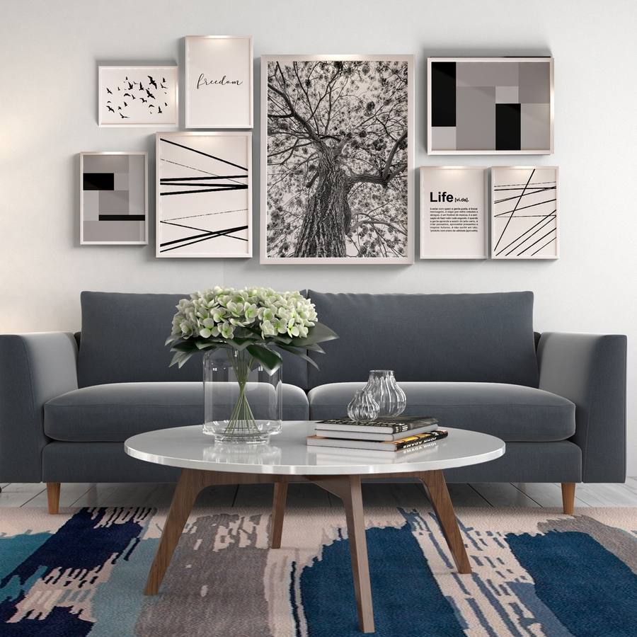 Kit Quadros Decorativos Freedom - detalhe da moldura e acabamento