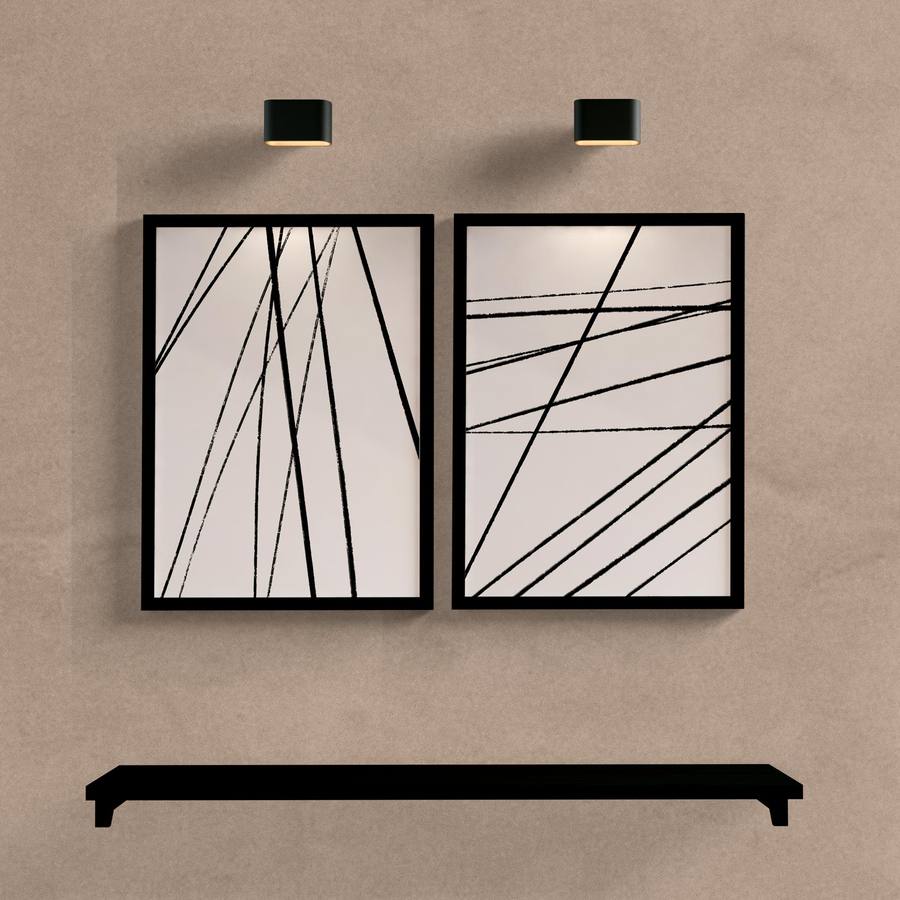 Kit Quadros Decorativos Minimalista Linhas - quadro decorativo em ambiente decorado