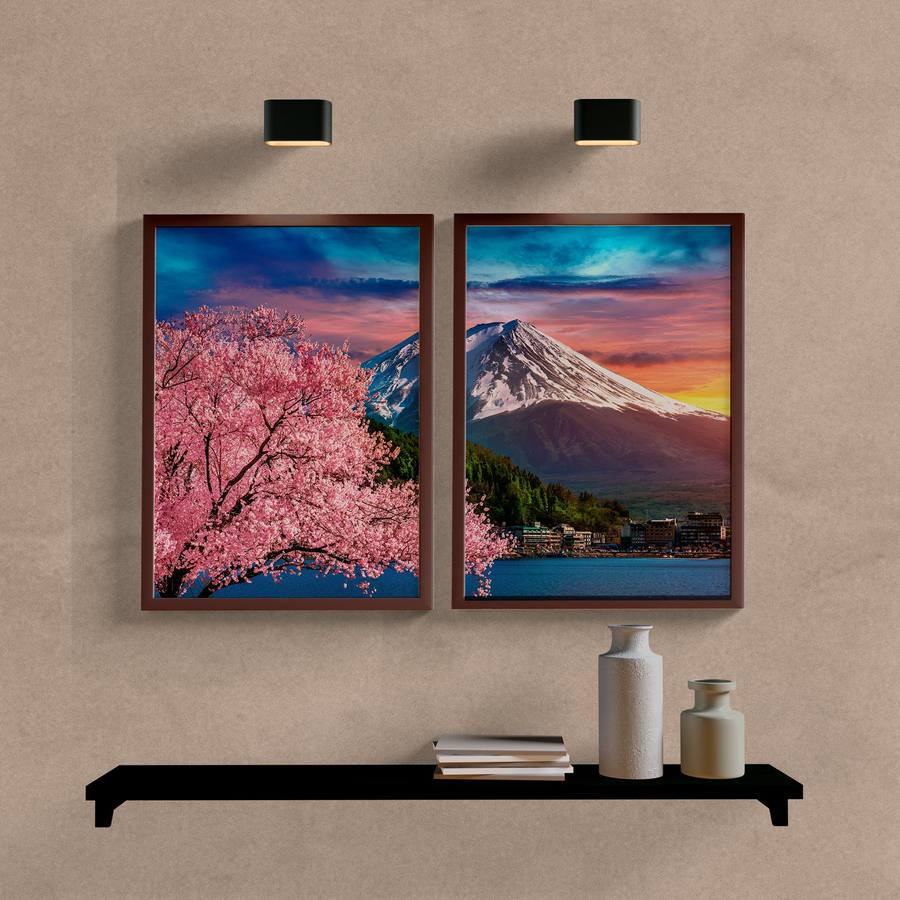 Kit Quadros Decorativos Paisagem Monte Fuji - imagem 5
