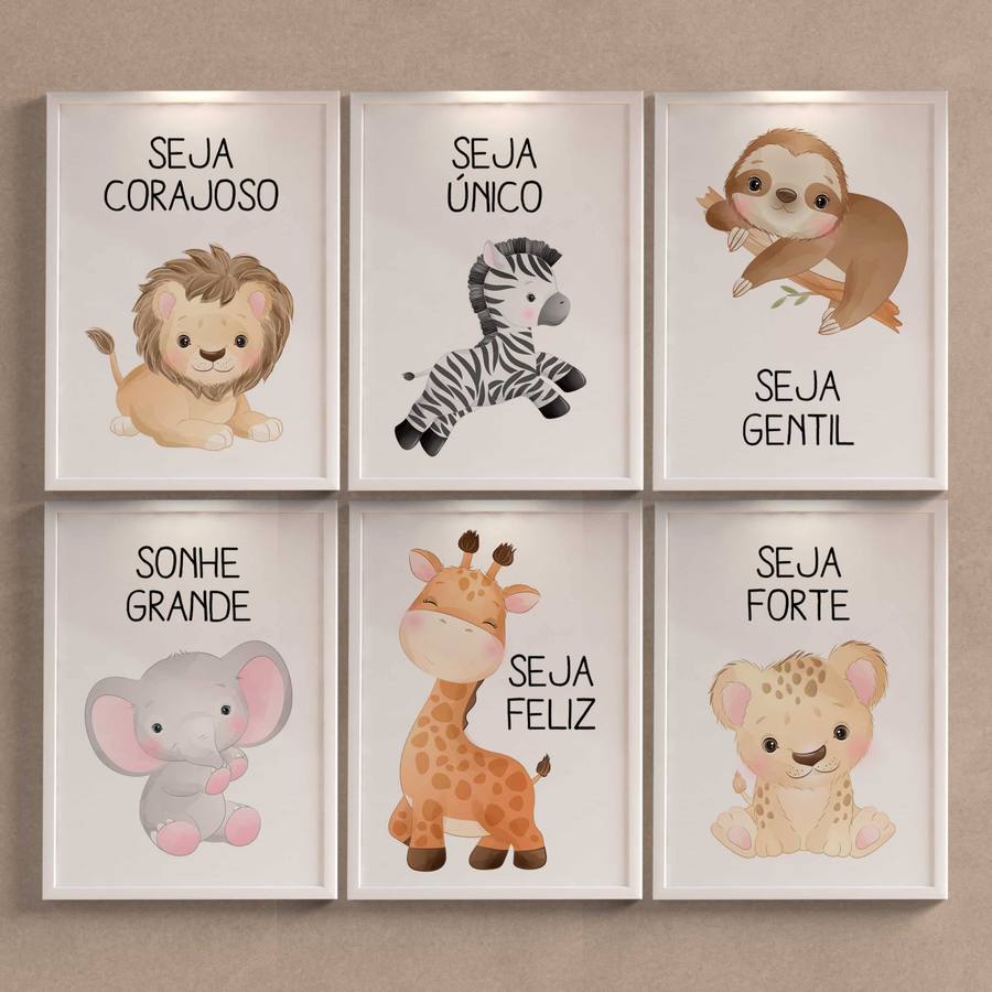 Kit Quadros Decorativos Safari