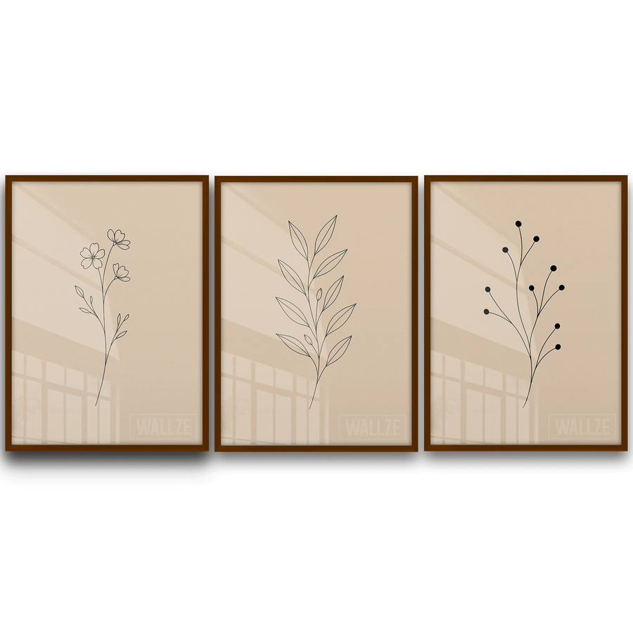 Kit Quadros Decorativos Trio Botânico Minimalista - imagem 8
