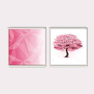 Kit Quadros Decorativos Geométrico Rosa | Wallze