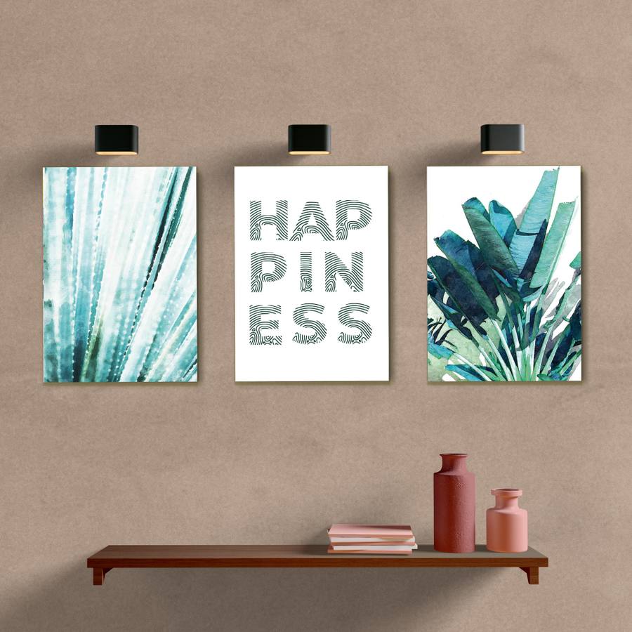 Kit Quadros Decorativos Happiness - quadro decorativo em ambiente decorado