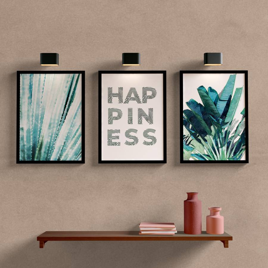 Kit Quadros Decorativos Happiness - detalhe da moldura e acabamento