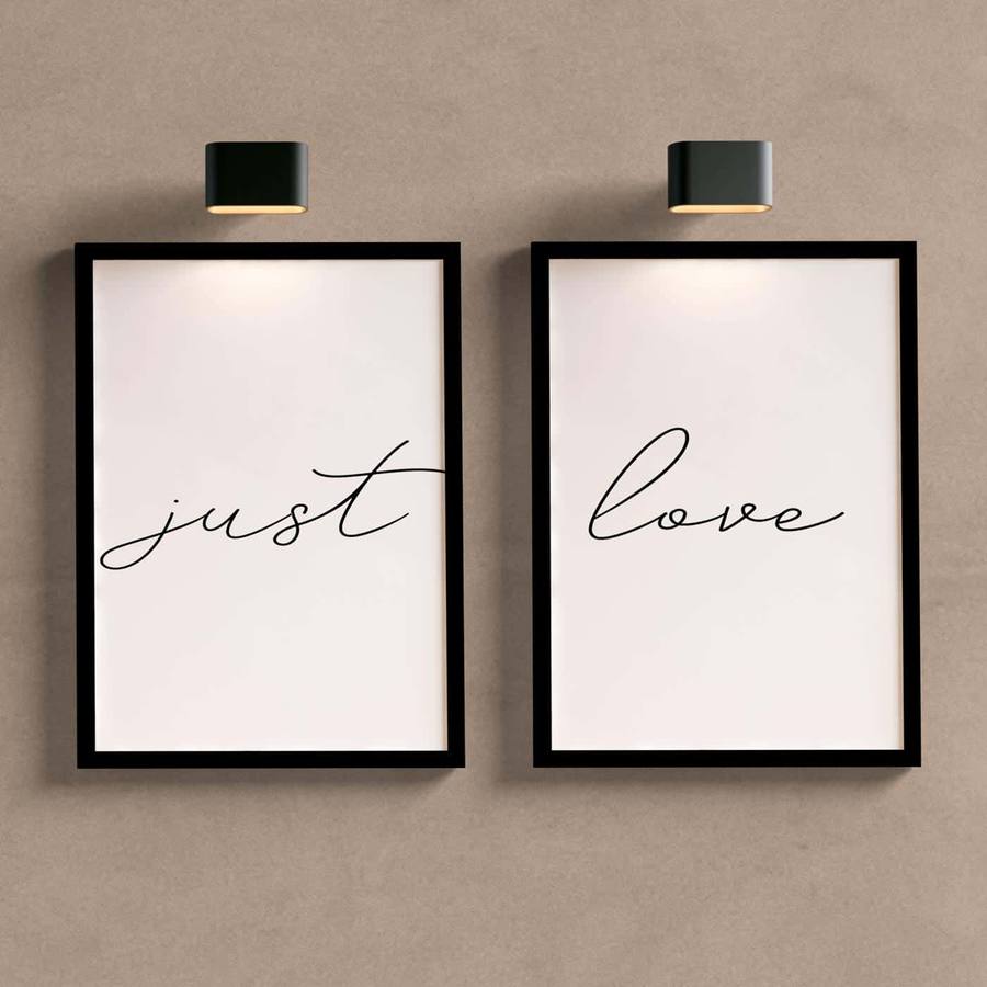 Kit Quadros Decorativos Just Love - detalhe da moldura e acabamento