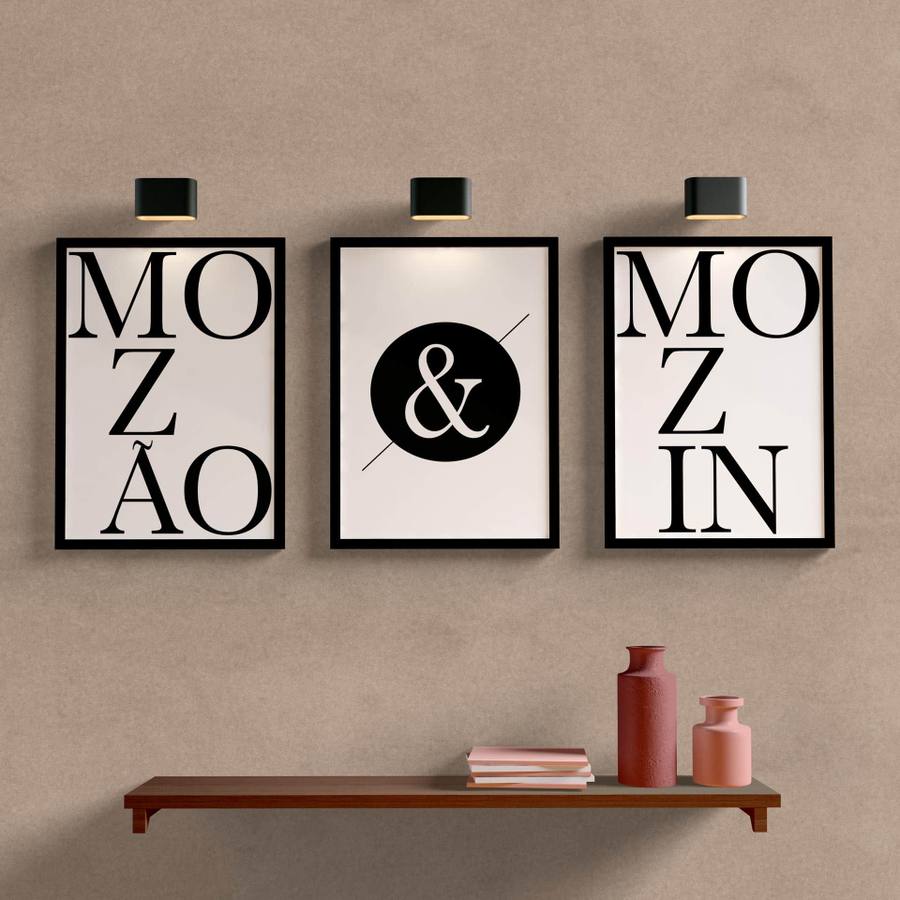 Kit Quadros Decorativos Mozão & Mozin - detalhe da moldura e acabamento