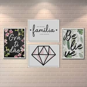 Kit Quadros Decorativos Sala Família | Wallze