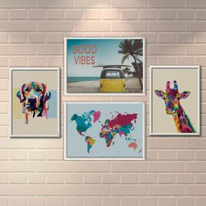 Kit Quadros Decorativos Sala Good Vibes | Wallze