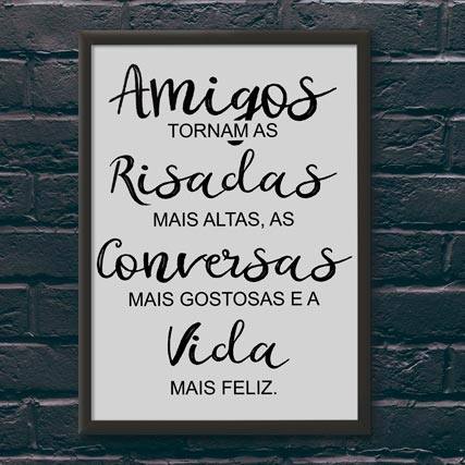 Quadro Decorativo Amigos - vista aproximada da impressão
