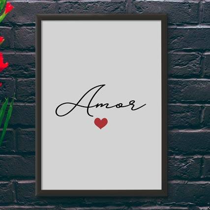 Quadro Decorativo Amor - quadro decorativo em ambiente decorado