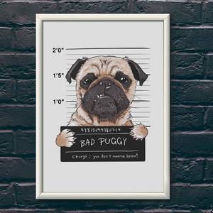 Quadro Decorativo Bad Puggy | Wallze