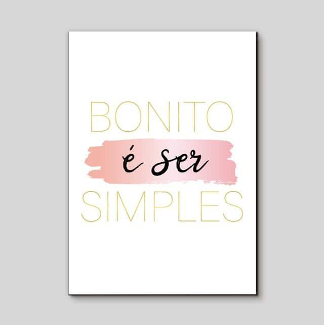 Quadro Decorativo Bonito é ser simples - detalhe da moldura e acabamento