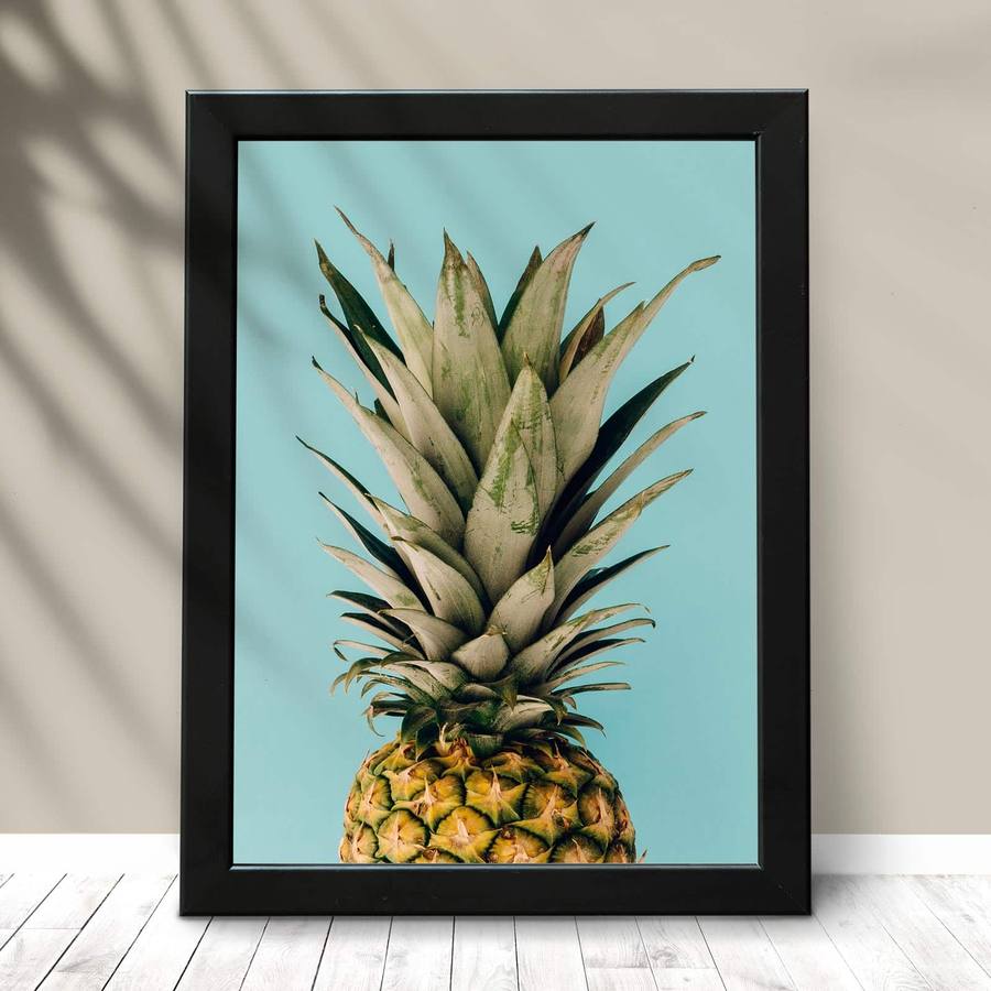 Quadro Decorativo Abacaxi - detalhe da moldura e acabamento