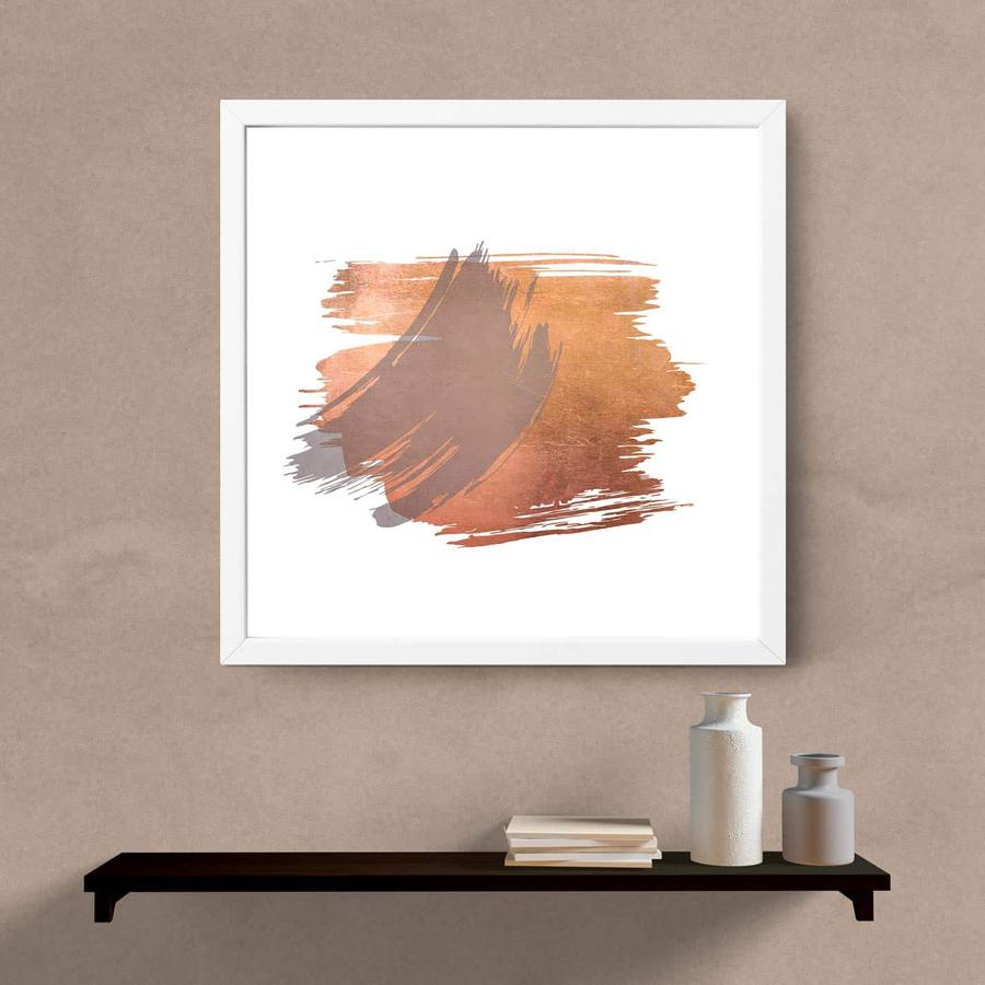Quadro Decorativo Abstrato Cobre - detalhe da moldura e acabamento