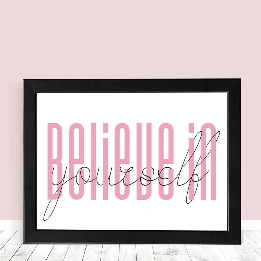 Quadro Decorativo Acredite em você - detalhe da moldura e acabamento