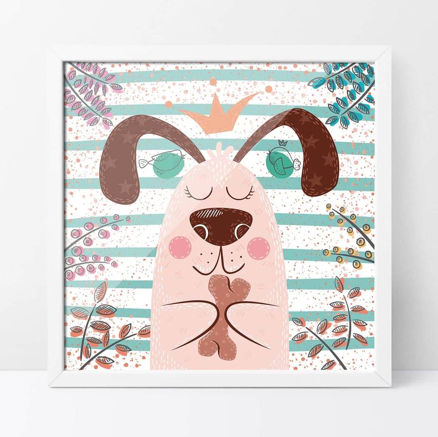 Quadro Decorativo Dog - detalhe da moldura e acabamento