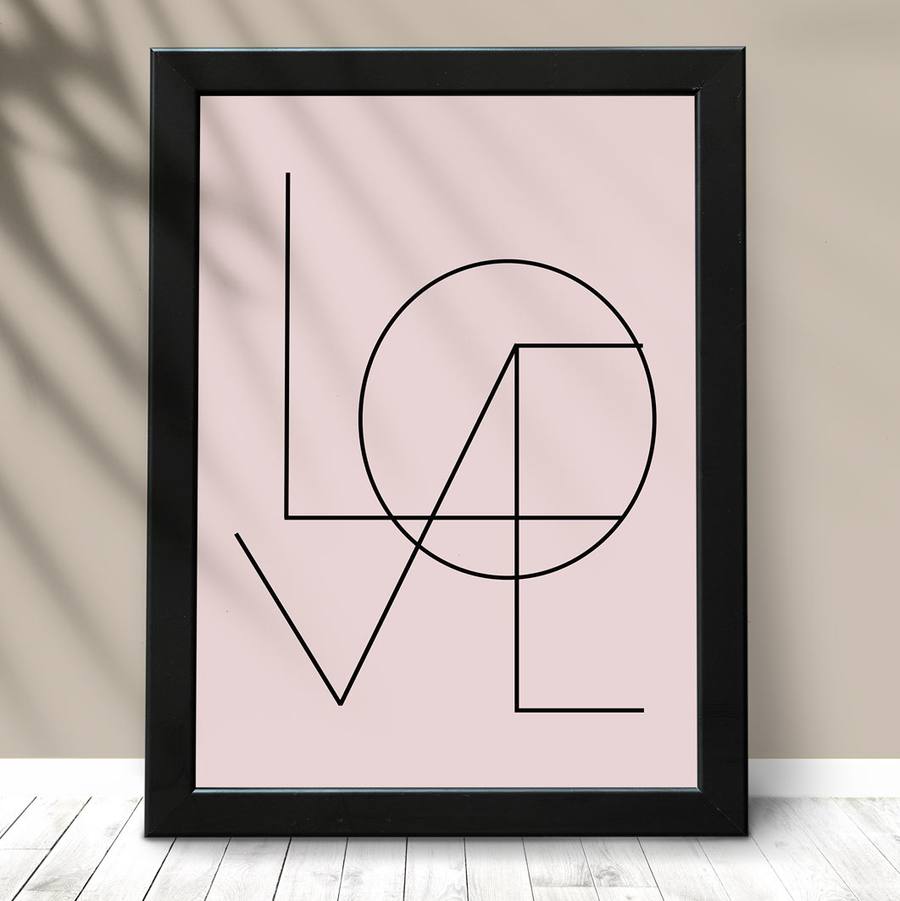 Quadro Decorativo Love Rose - detalhe da moldura e acabamento