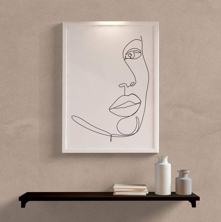 Quadro Minimalista Mulher Rosto