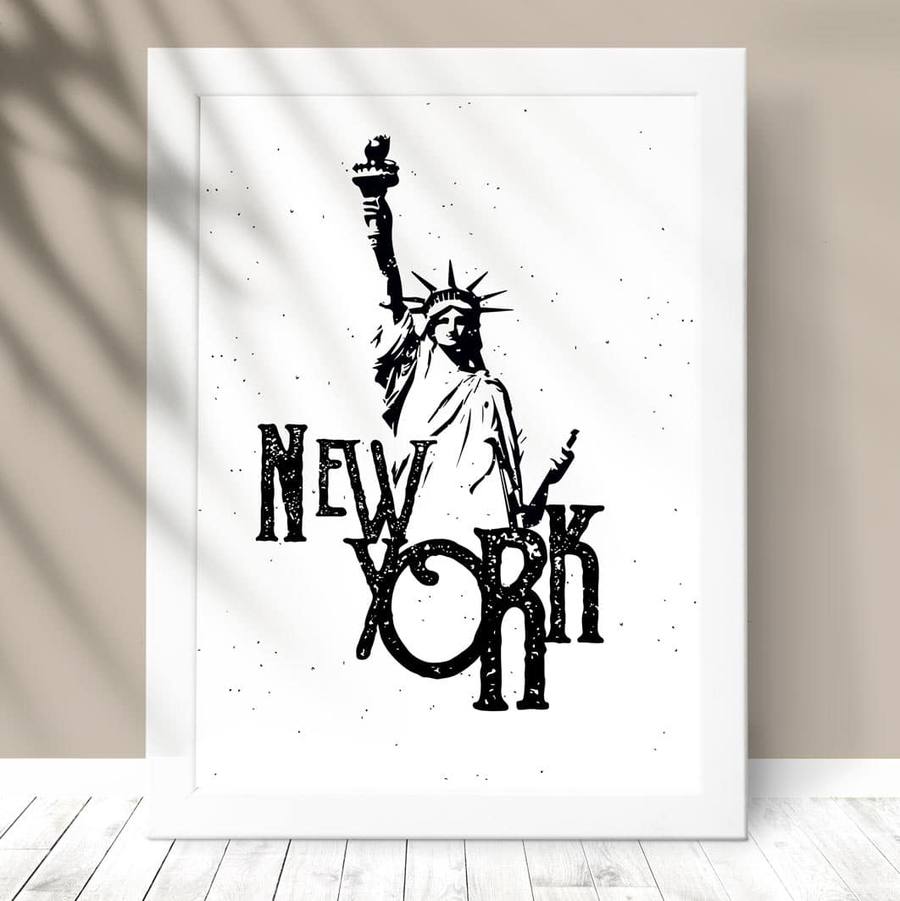Quadro Decorativo New York - detalhe da moldura e acabamento