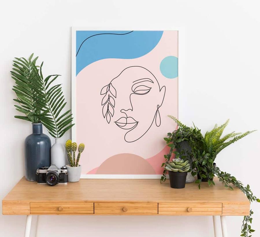 Quadro Decorativo Perfil - vista aproximada da impressão