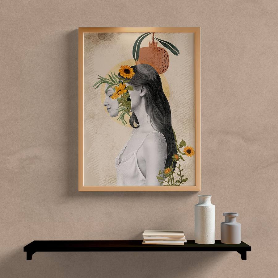 Quadro Decorativo Vintage Collage - quadro decorativo em ambiente decorado