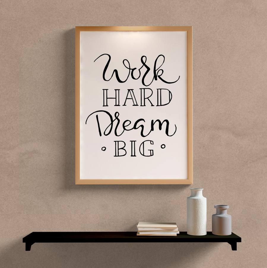 Quadro Decorativo Work Hard - quadro decorativo em ambiente decorado