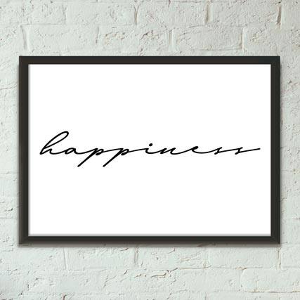 Quadro Decorativo Happiness - quadro decorativo em ambiente decorado