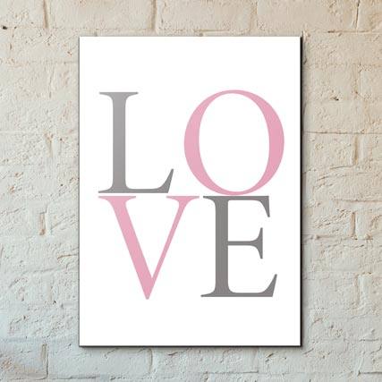 Quadro Decorativo Love - detalhe da moldura e acabamento