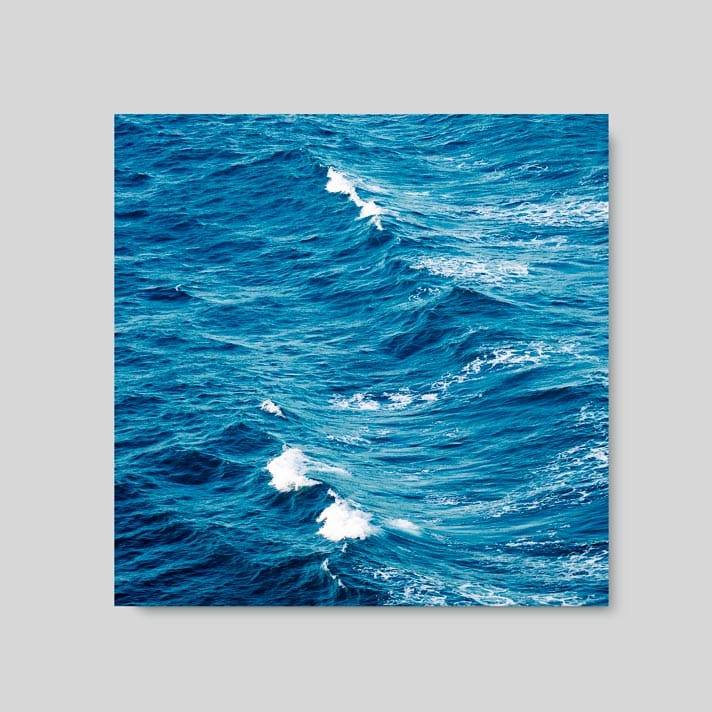 Quadro Decorativo Mar Azul - detalhe da moldura e acabamento