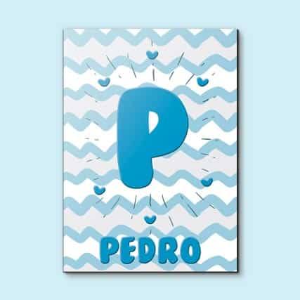 Quadro Decorativo Personalizado Nome de Menino - detalhe da moldura e acabamento
