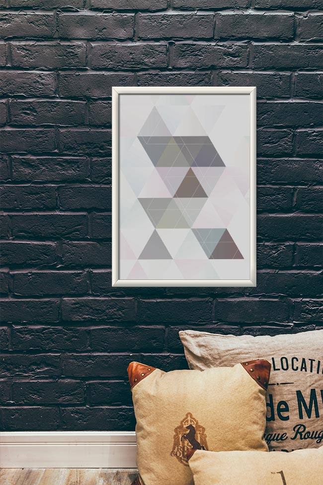 Quadro Decorativo Triângulos - vista aproximada da impressão