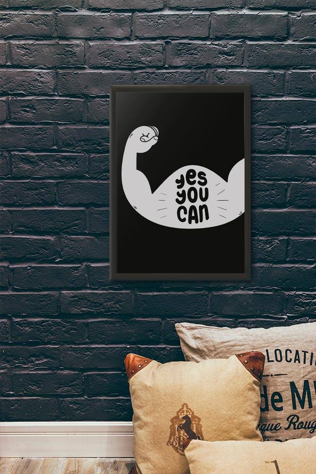 Quadro Decorativo Yes You Can - vista aproximada da impressão