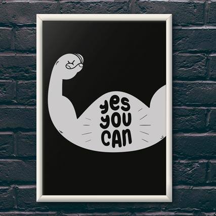 Quadro Decorativo Yes You Can - quadro decorativo em ambiente decorado