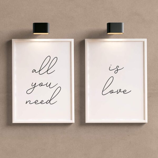 Kit Quadros Decorativos All you need is love