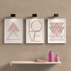 kit quadros decorativos para sala/quarto love rose