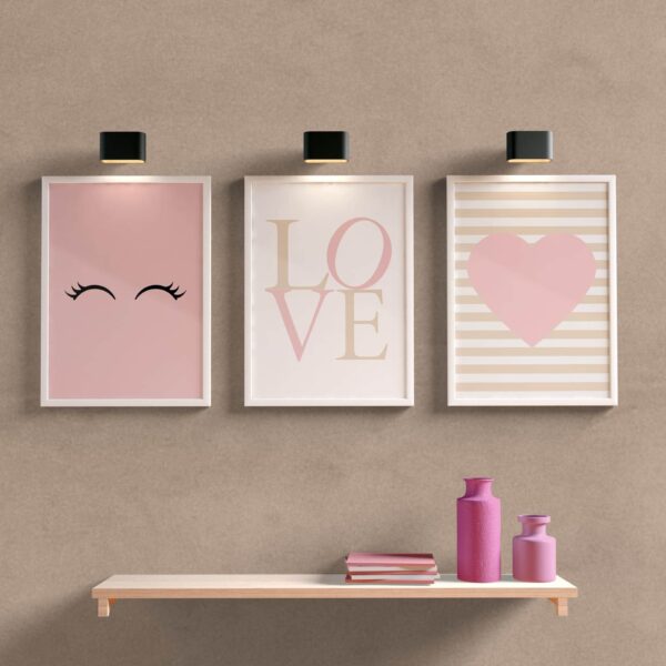 kit quadros decorativos para sala quarto love