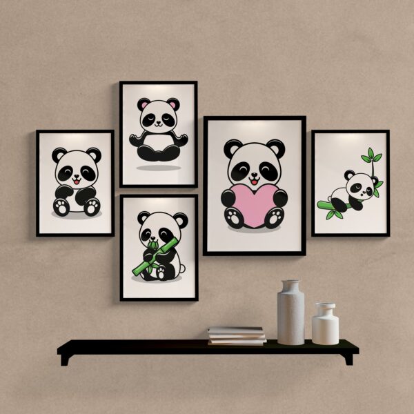 kit quadros infantil panda