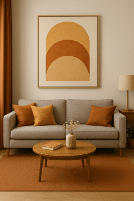 quadro com cores repetidas no ambiente